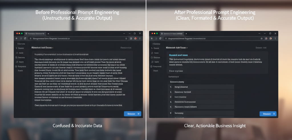 AI output improvement using professional prompt engineering