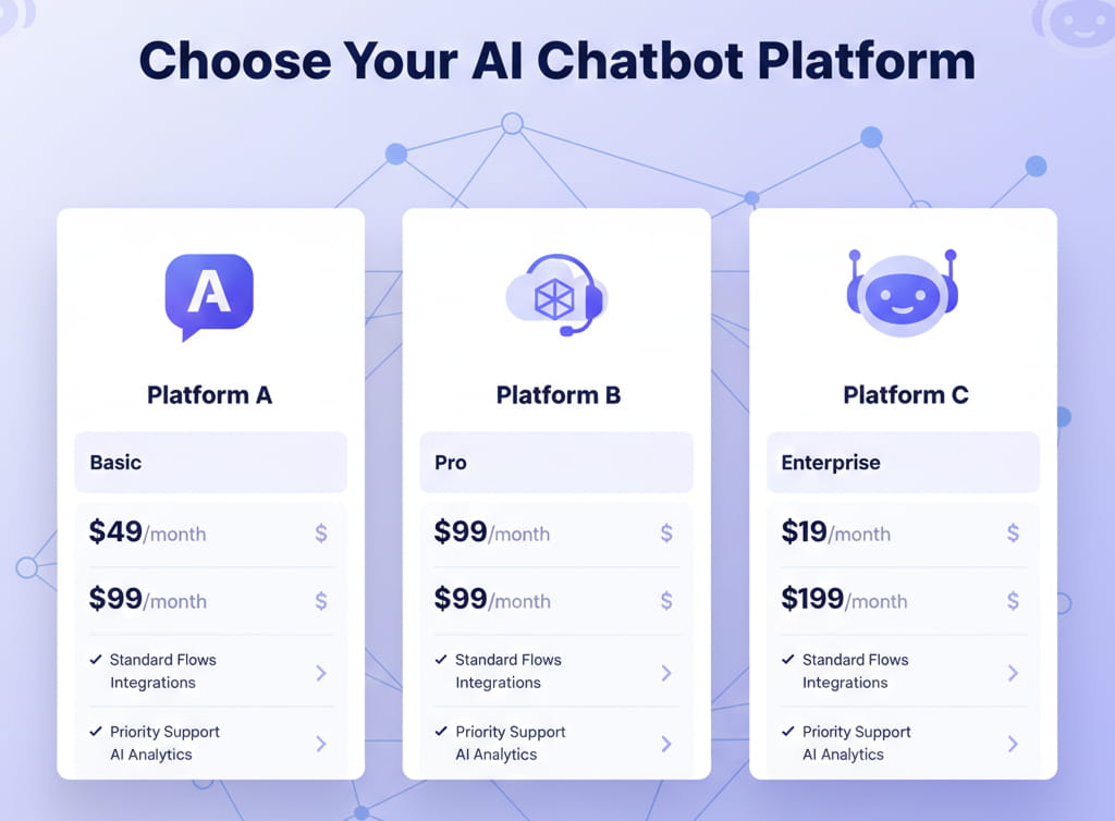 Comparison of bot development pricing and hiring platforms