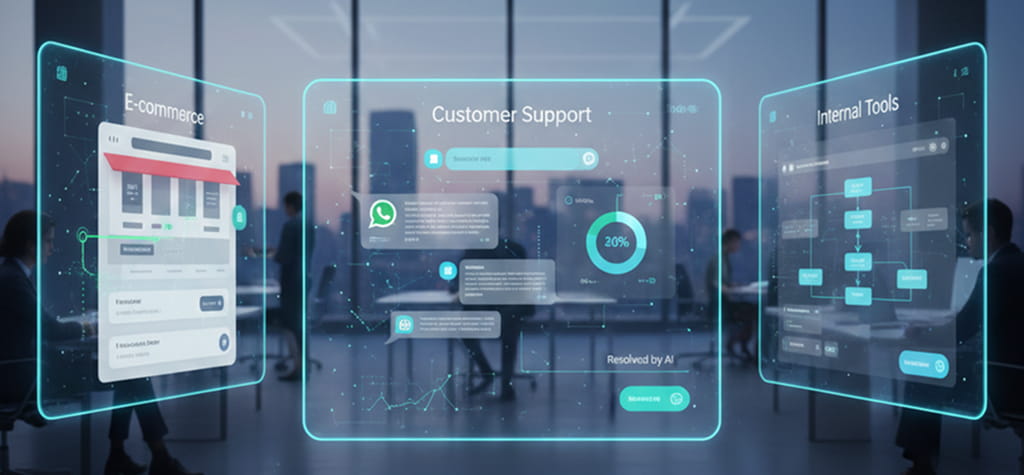 AI chatbots automating customer support and business workflows