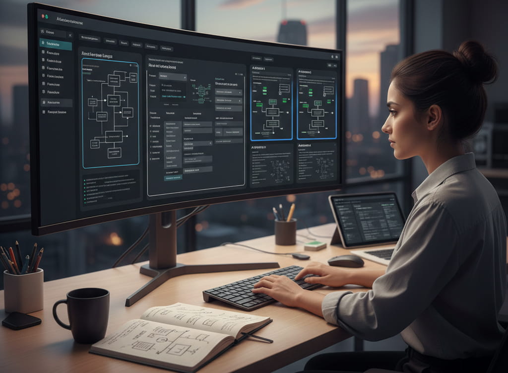Prompt engineer creating structured AI prompts for business use